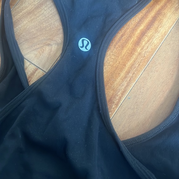 Lululemon black tank with ruffle in bottom - Picture 2 of 2
